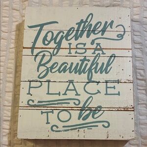 NWT-Rustic White and Blue Wall Decor Sign